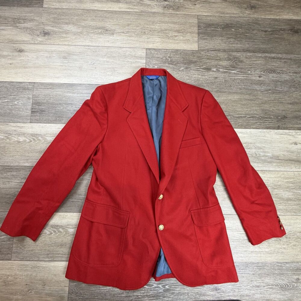 Vintage Pendleton Blazer Mens Size 44 Long Red Wool Single Breasted Made USA